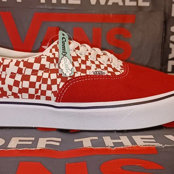 VANS Comfycush Era Men's 7.5/Women's 9 Tear Check Red/White VN0A3WM9V9Z